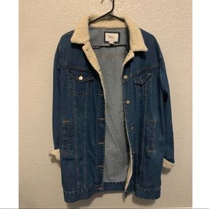 Longline Jean faux Sherpa jacket